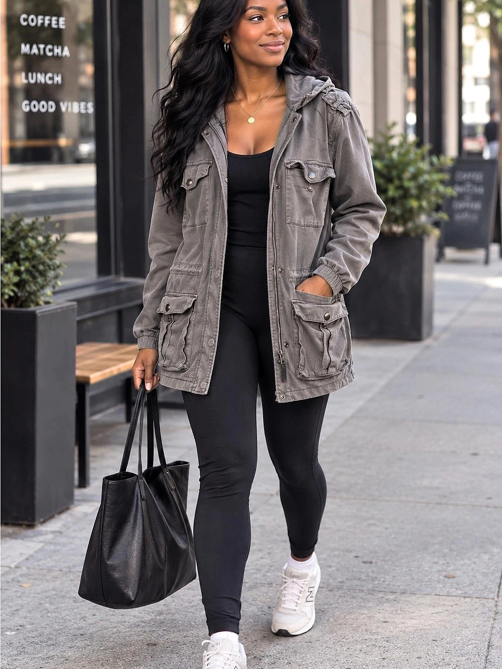 Women's Utility Jacket Gray Medium